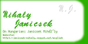 mihaly janicsek business card